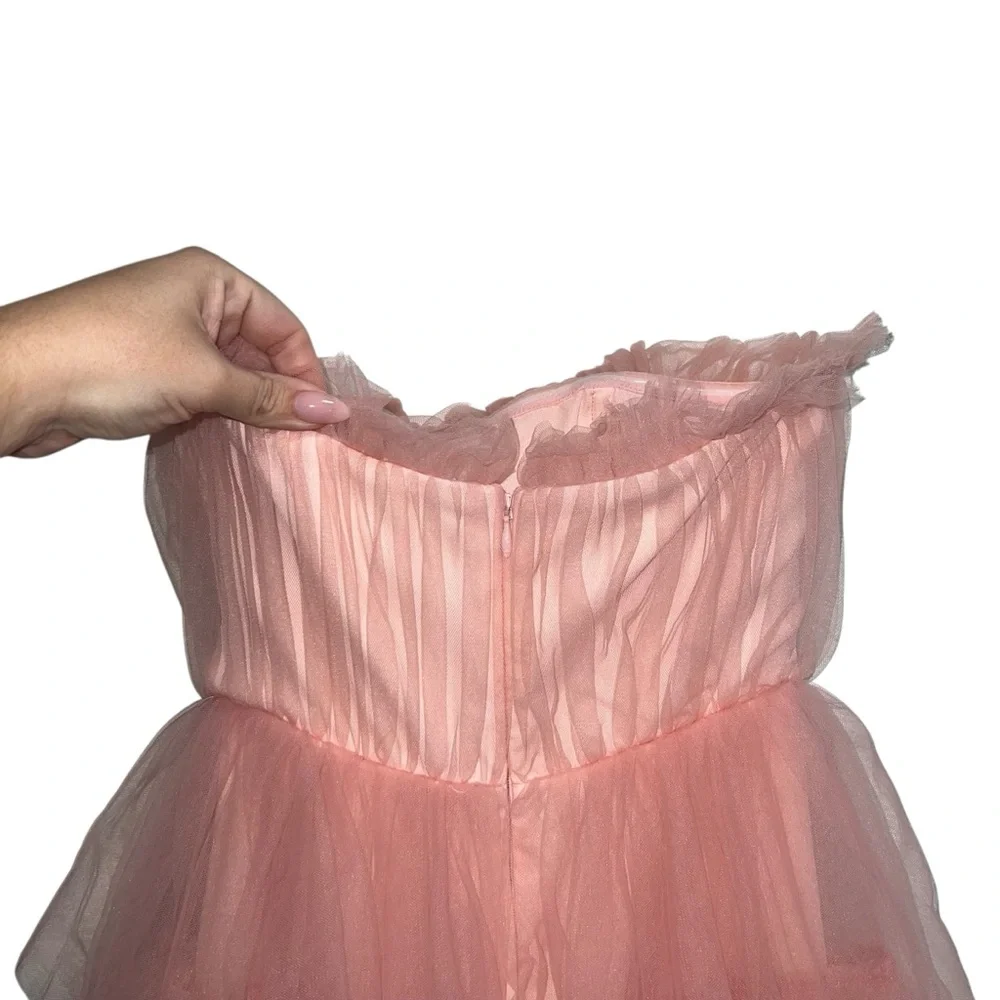 NEW NWT Lovers + Friends Bobbit Strapless Tulle Maxi Gown In Blush Pink